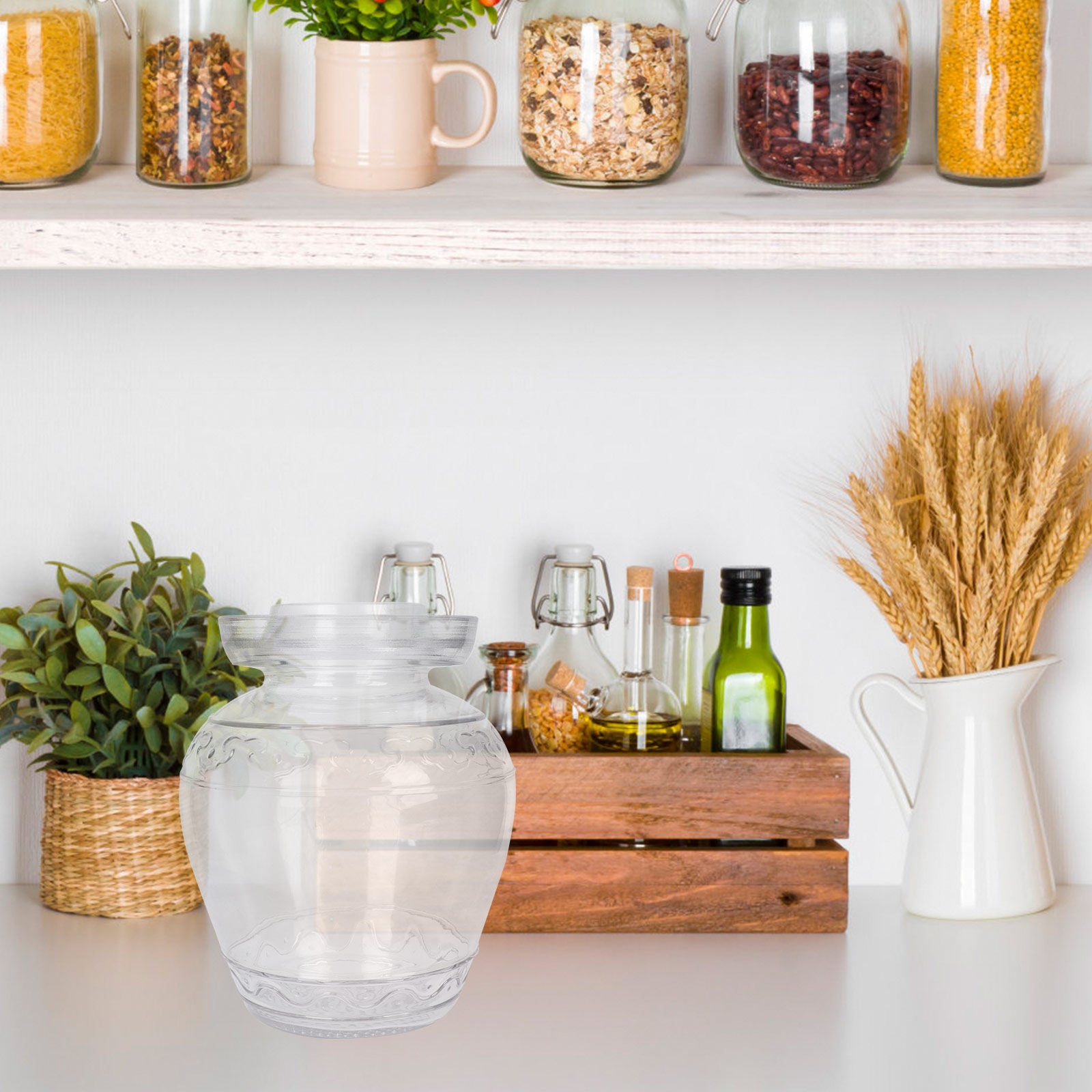 高級食品グレードガラスピクルスジャー、気密シール付き、防塵・ - Food Storage Glass Containers Large のレビューと価格
