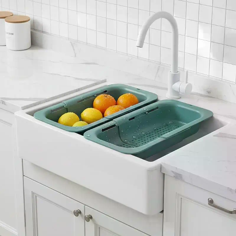 伸縮式排水バスケット、軽量シンク収納バスケット、非毒性プラス - Food Storage Non Toxic のレビューと価格