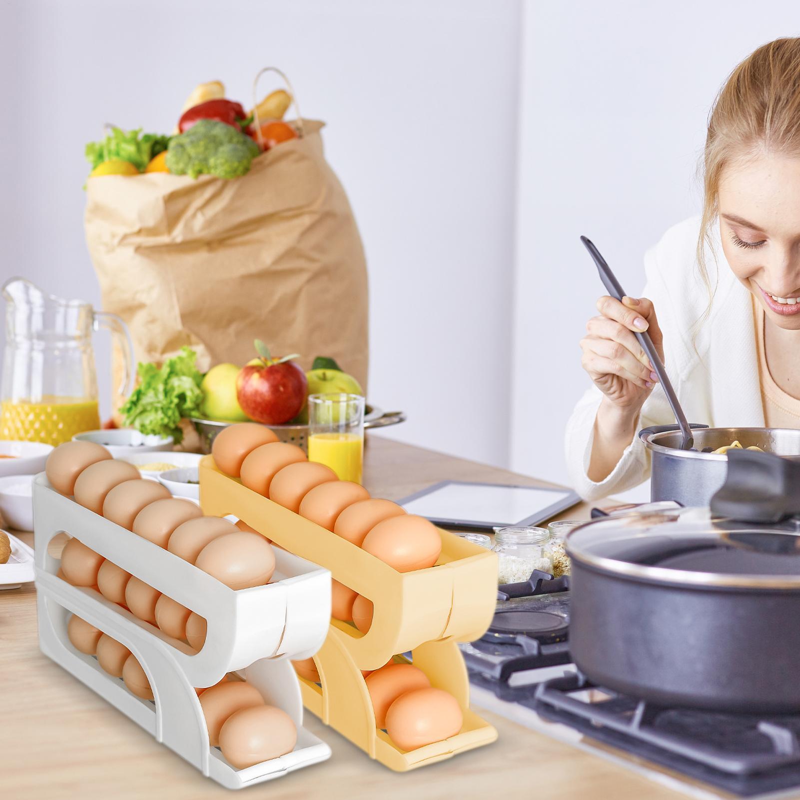 自動卵回転式ラック 新型家庭用キッチン専用 卵回転式ラック  - Food Storage Yellow のレビューと価格