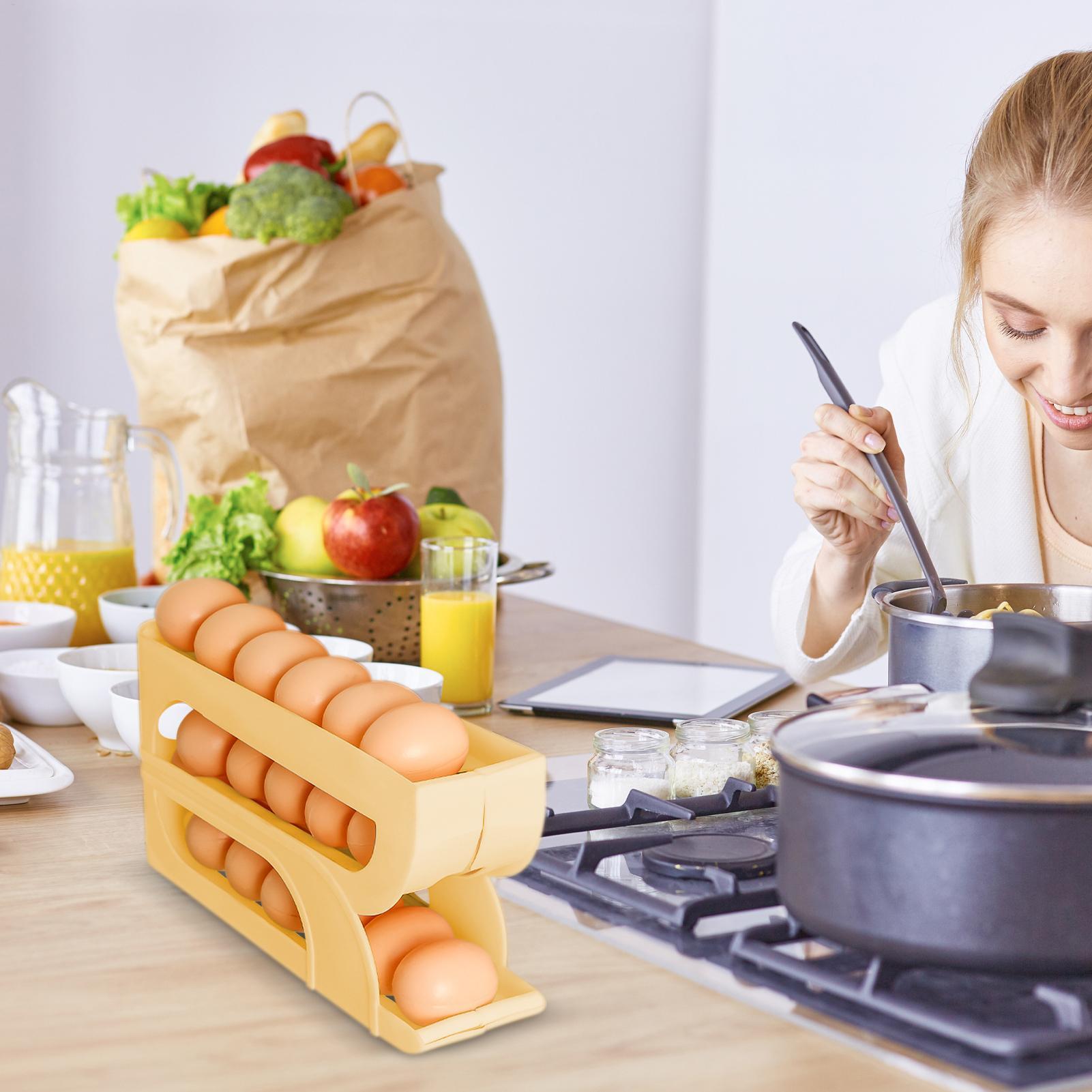自動卵回転式ラック 新型家庭用キッチン専用 卵回転式ラック  - Food Storage Yellow のレビューと価格
