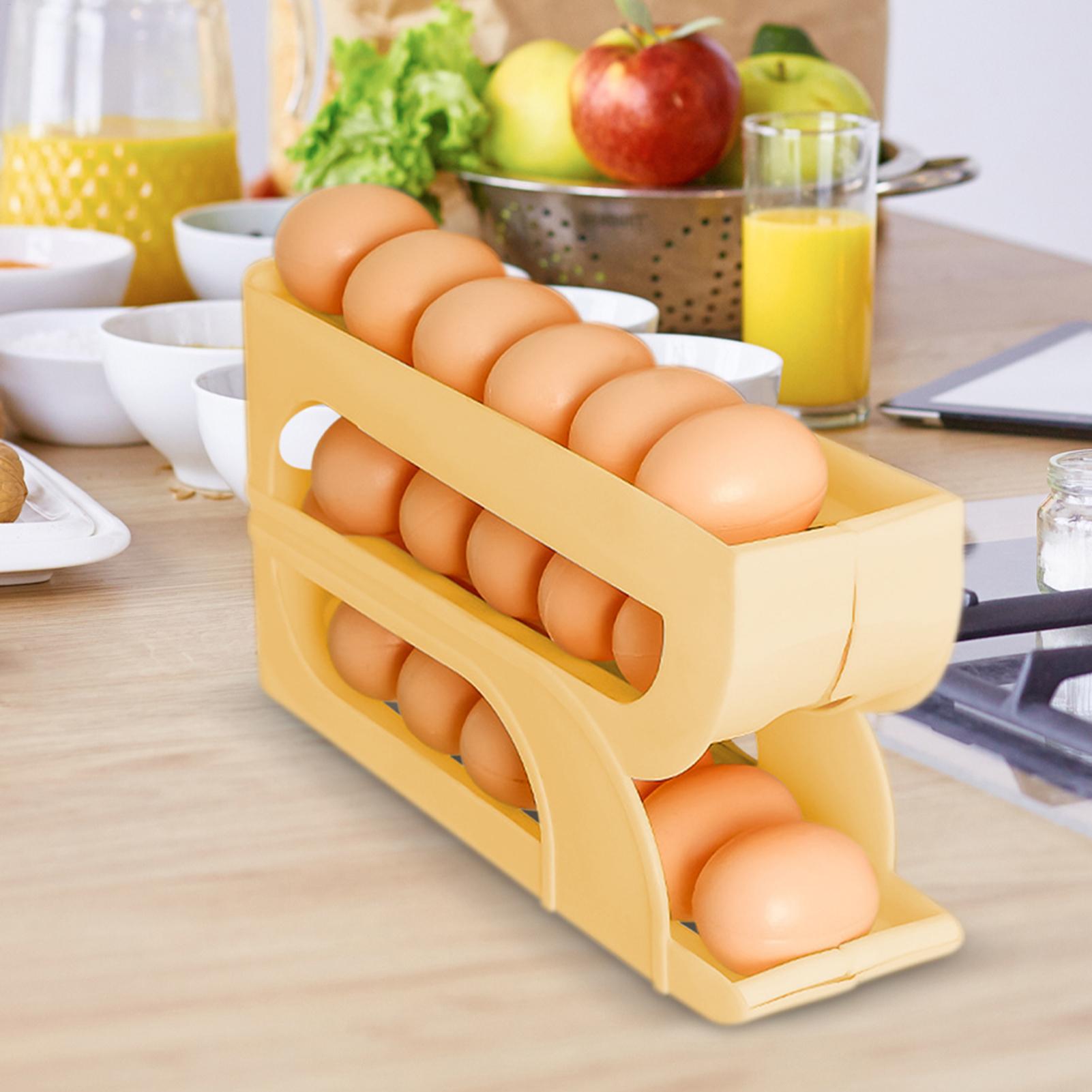 自動卵回転式ラック 新型家庭用キッチン専用 卵回転式ラック  - Food Storage Yellow のレビューと価格