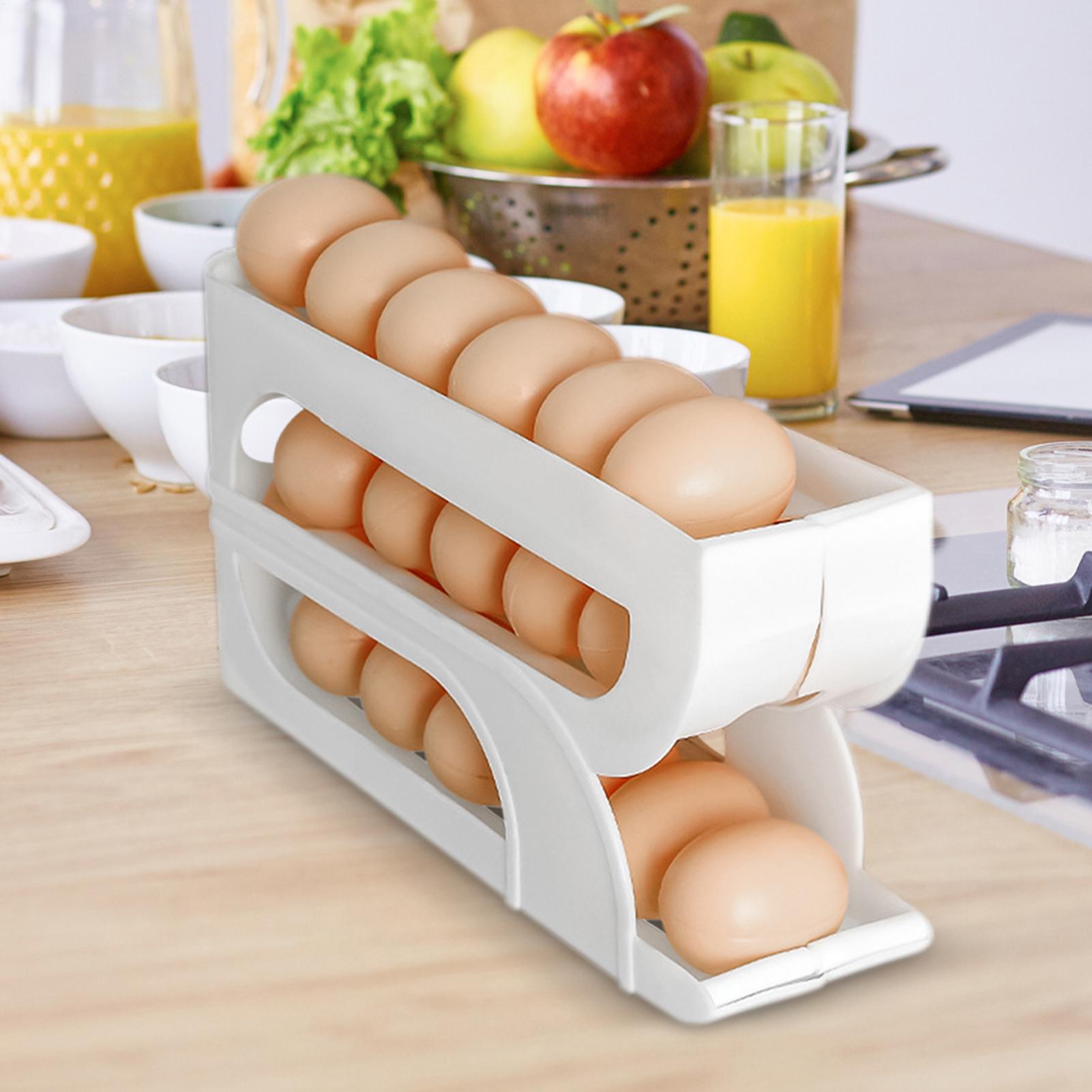 冷蔵庫用卵容器 3段式 自動回転卵容器ラック 食品ホルダー  - Food Storage Yellow のレビューと価格