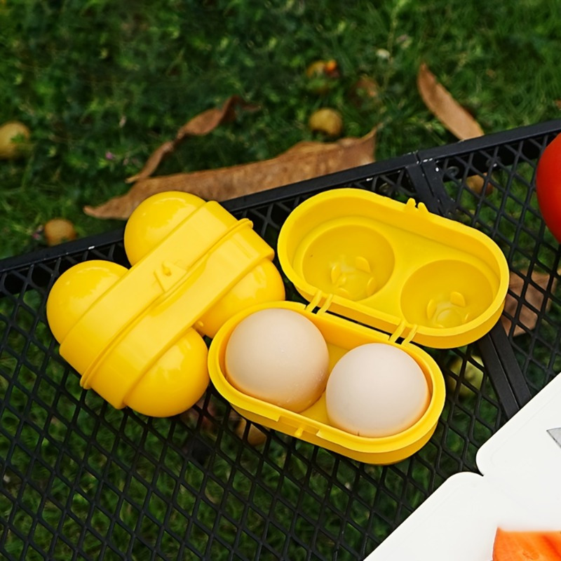黄色の卵収納ボックス、家庭用冷蔵庫の卵トレイ、旅行用朝食、茶 - Food Storage Yellow のレビューと価格