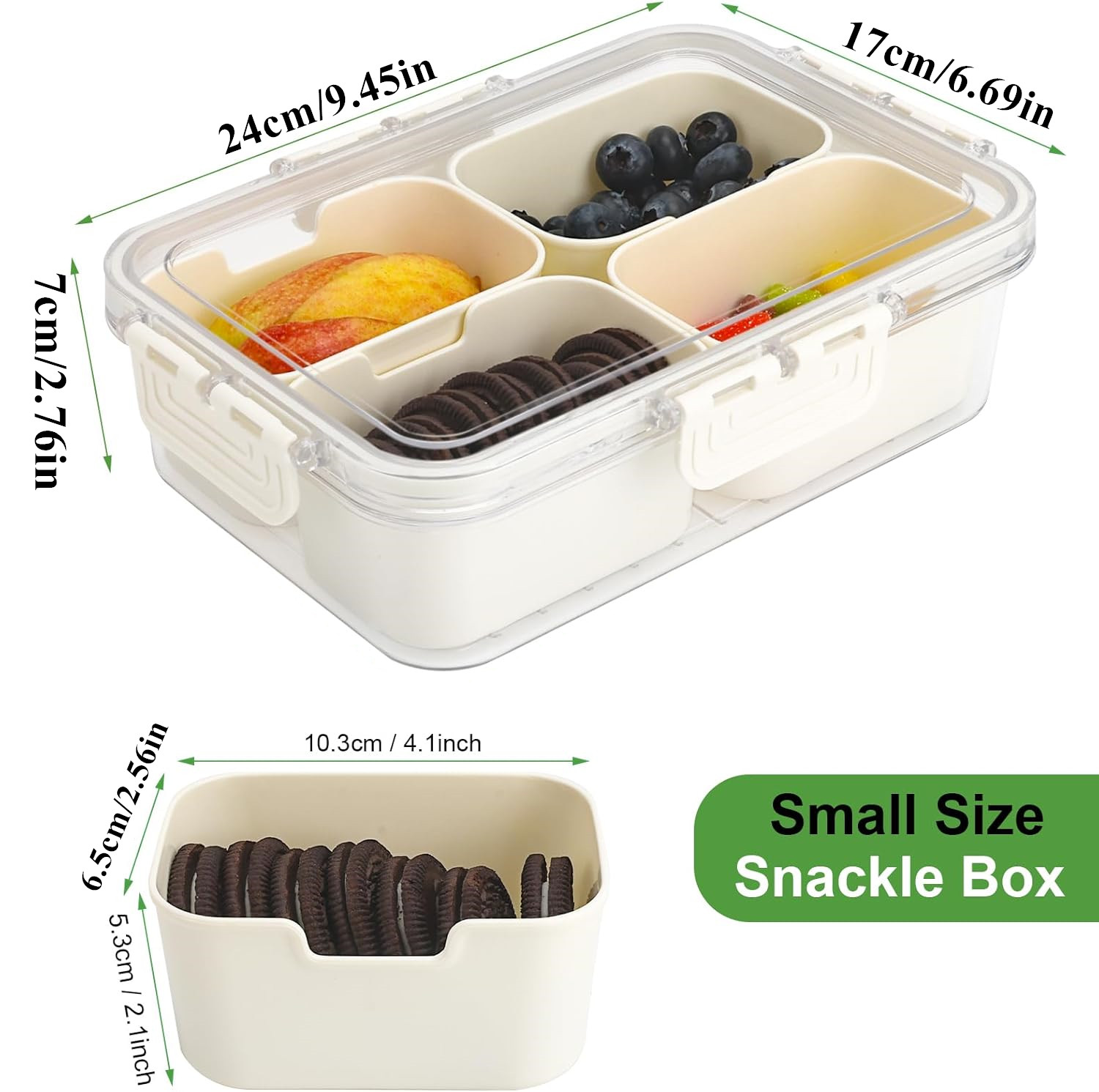 ポータブル食品保存箱、スナック収納ボックス、蓋付き4つのコン - Food Storage Square Containers のレビューと価格