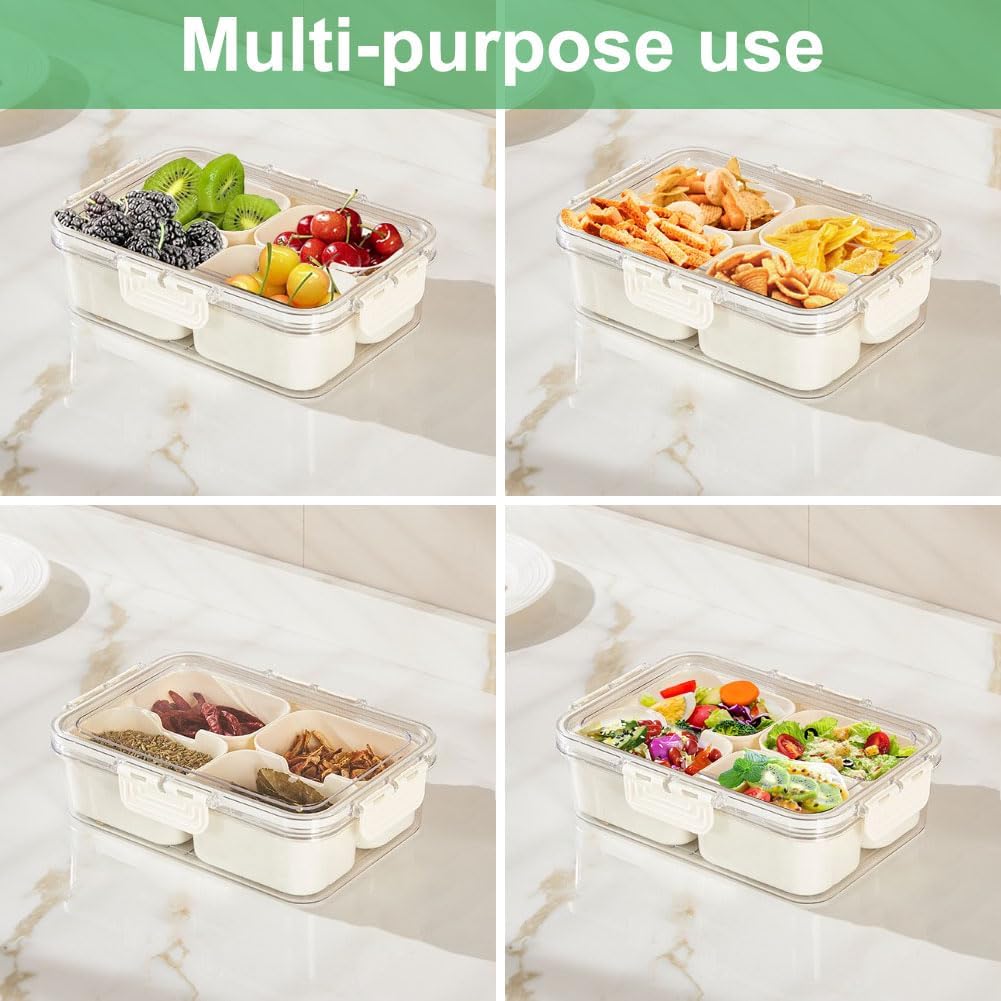 ポータブル食品保存箱、スナック収納ボックス、蓋付き4つのコン - Food Storage Square Containers のレビューと価格