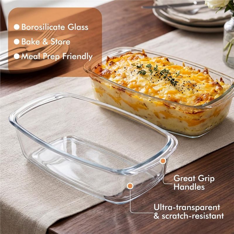 A25F-2パック 大型 7.6カップ/1800ML/1.9 - Food Storage Glass Containers Large のレビューと価格