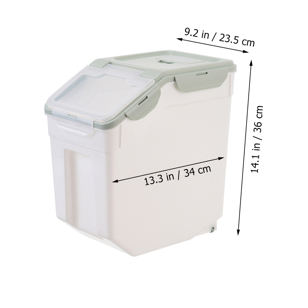 ベージュの大型ペットフード保存容器、気密ドライフードバケツ（ - Food Storage No Pantry のレビューと価格