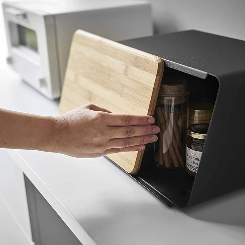 キッチン収納用竹製ブレッドボックス、スナック整理用気密食品容 - Bread Box Bamboo のレビューと価格
