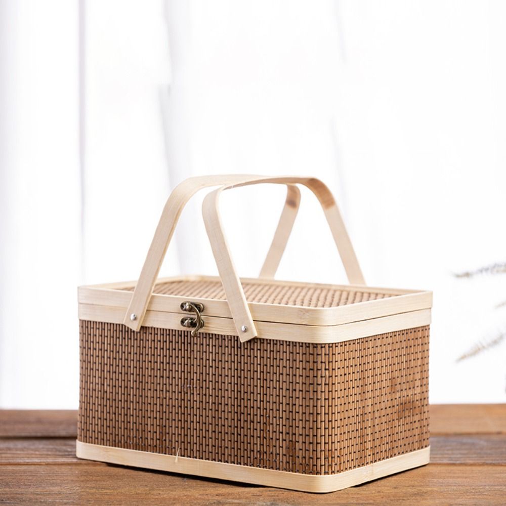 お祭り用パッケージボックス ヴィンテージ竹かご 中国風編み込 - Bread Box Bamboo のレビューと価格