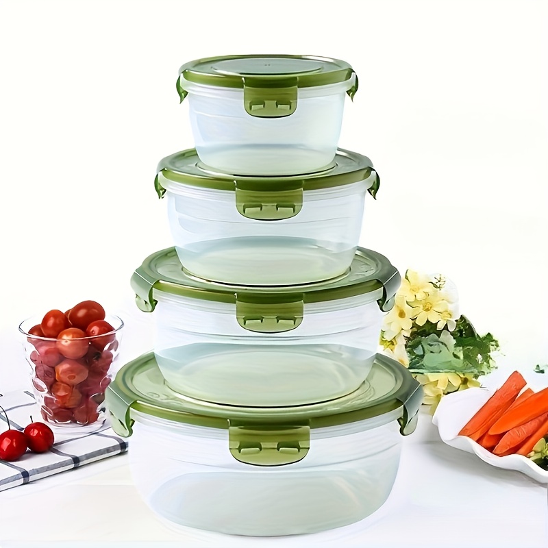 4つのプラスチック製食品保存容器、ランチボックス、食堂、キャ - Food Storage Square Containers のレビューと価格