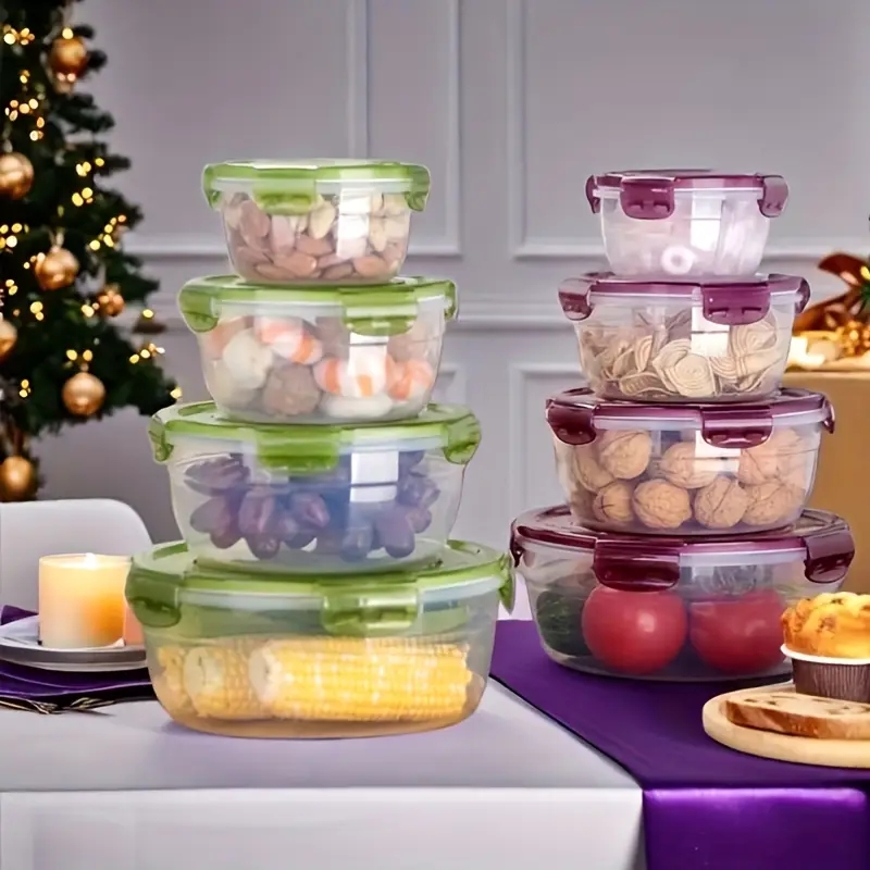 4つのプラスチック製食品保存容器、ランチボックス、食堂、キャ - Food Storage Square Containers のレビューと価格