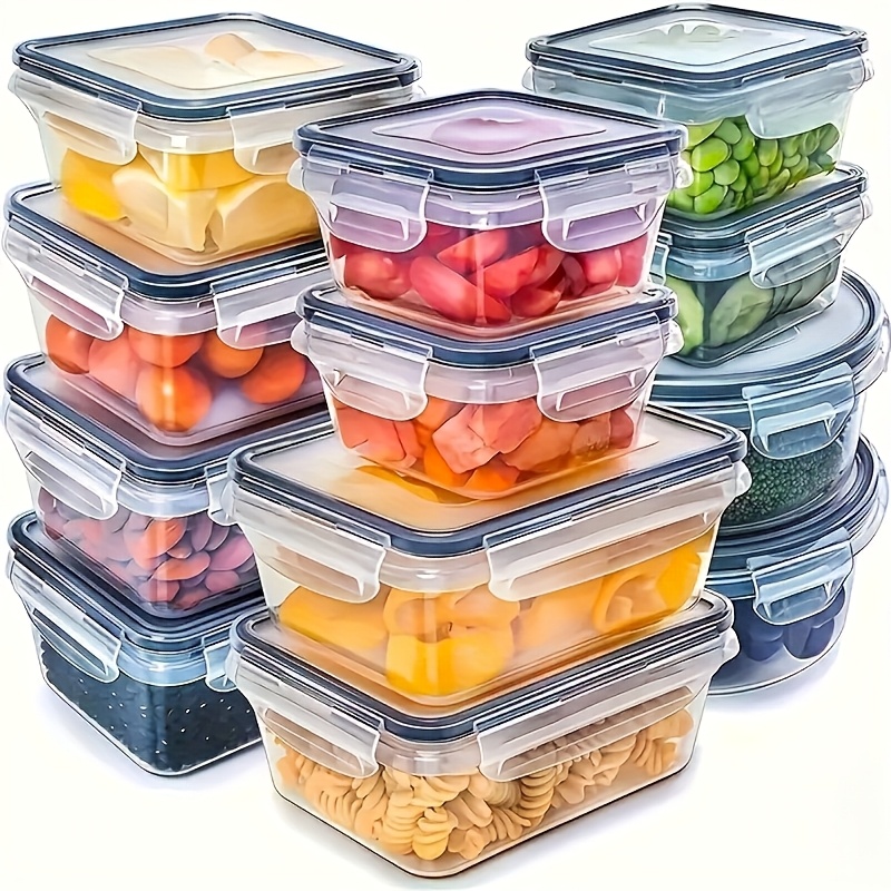 8個セットには、4つの容器と4つの蓋が含まれています。気密食 - Food Storage Square Containers のレビューと価格