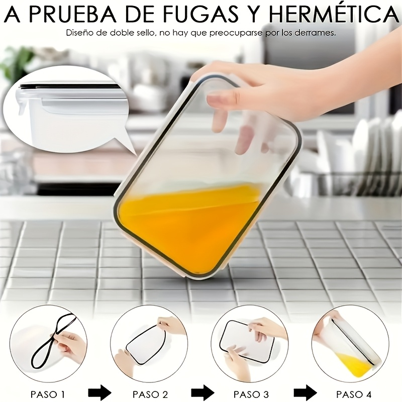 8個セットには、4つの容器と4つの蓋が含まれています。気密食 - Food Storage Square Containers のレビューと価格