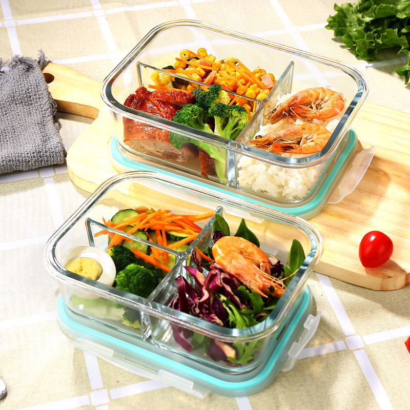 ガラス製鮮度保持容器 高硼珪酸耐熱電子レンジ対応弁当箱 冷蔵 - Food Storage Square Containers のレビューと価格