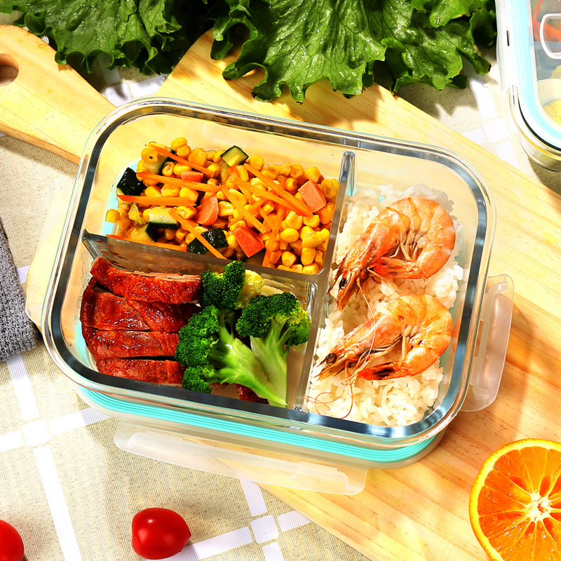 ガラス製鮮度保持容器 高硼珪酸耐熱電子レンジ対応弁当箱 冷蔵 - Food Storage Square Containers のレビューと価格