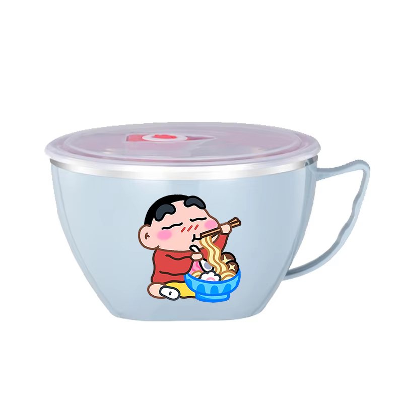 クレヨンしんちゃんヌードルボウル大容量ステンレスボウル二層熱 - Food Storage Room のレビューと価格