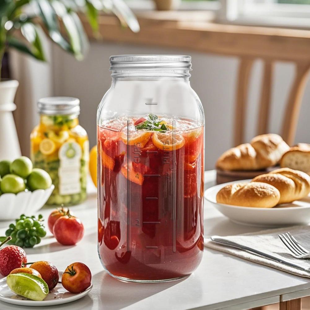 2000ML広口メイソンガラスジャー、蓋付き大型食品保存瓶、 - Food Storage Glass Containers Large のレビューと価格