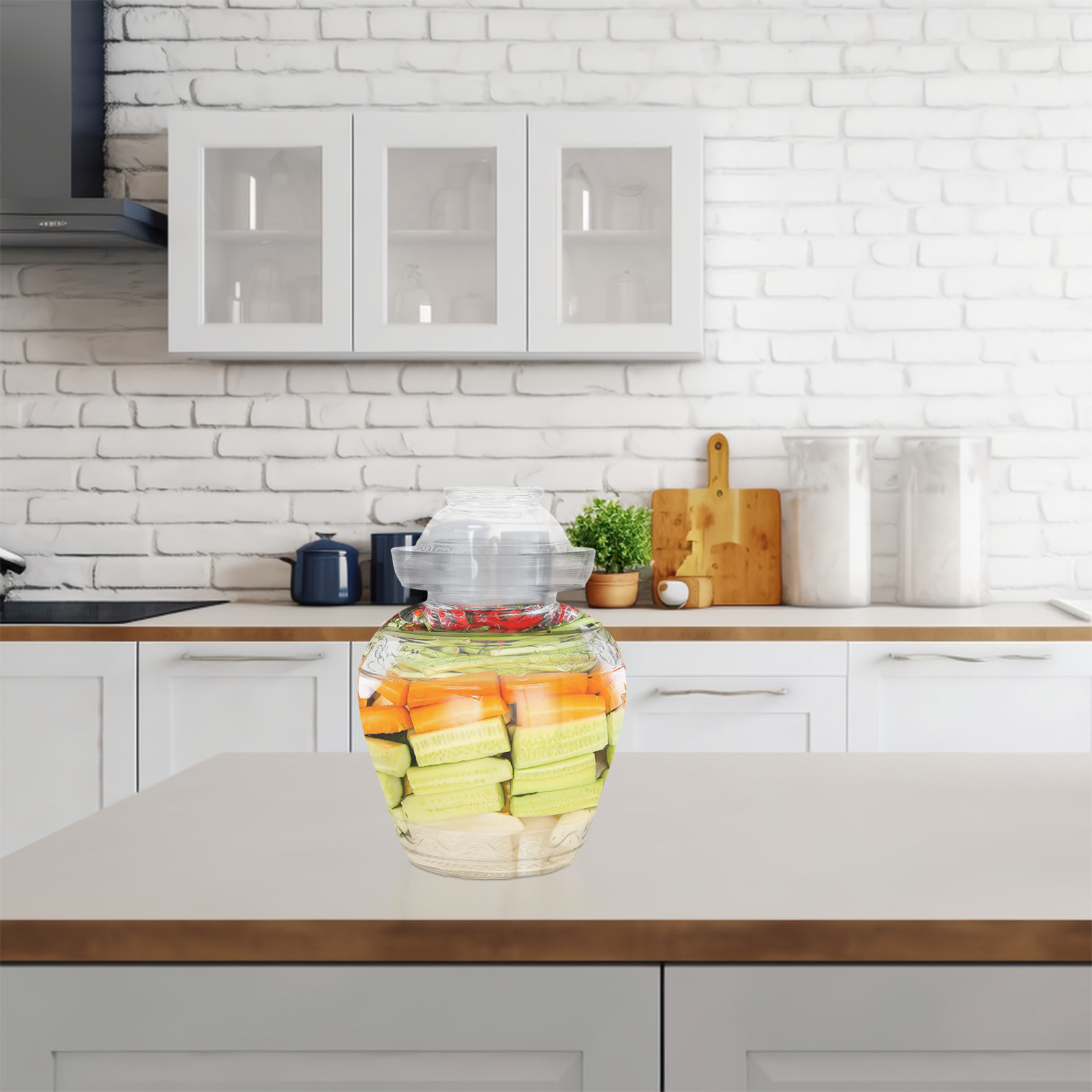 大容量ガラスピクルスジャー 食品グレード ホウケイ酸ガラス製 - Food Storage Glass Containers Large のレビューと価格