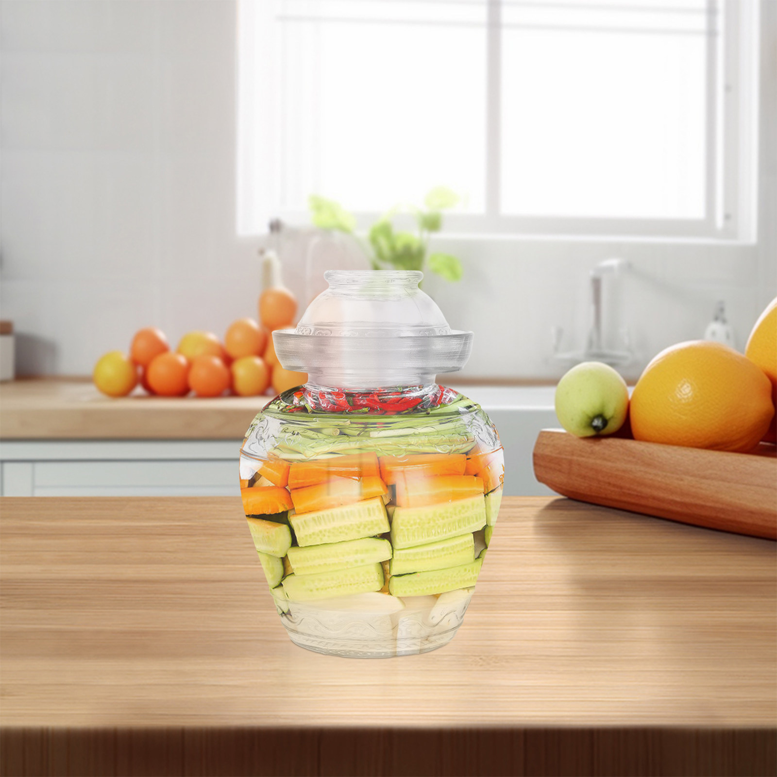 大容量ガラスピクルスジャー 食品グレード ホウケイ酸ガラス製 - Food Storage Glass Containers Large のレビューと価格