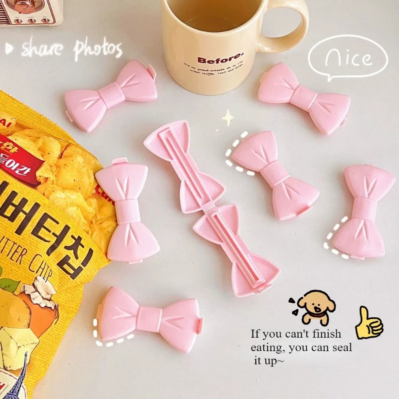 5個入り かわいいフードシーリングクリップ - ピンクのリボ - Food Storage Hot のレビューと価格