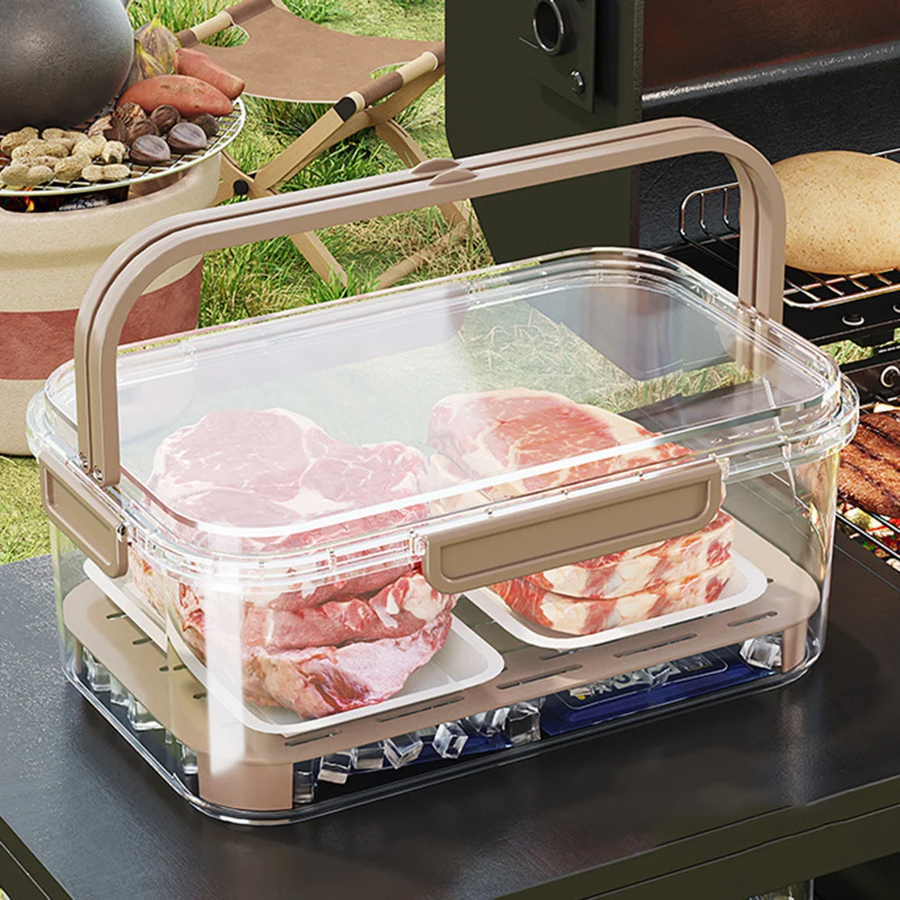 ポータブル食品保存容器 大容量 気密鮮度ボックス 排水プレー - Food Storage Square Containers のレビューと価格