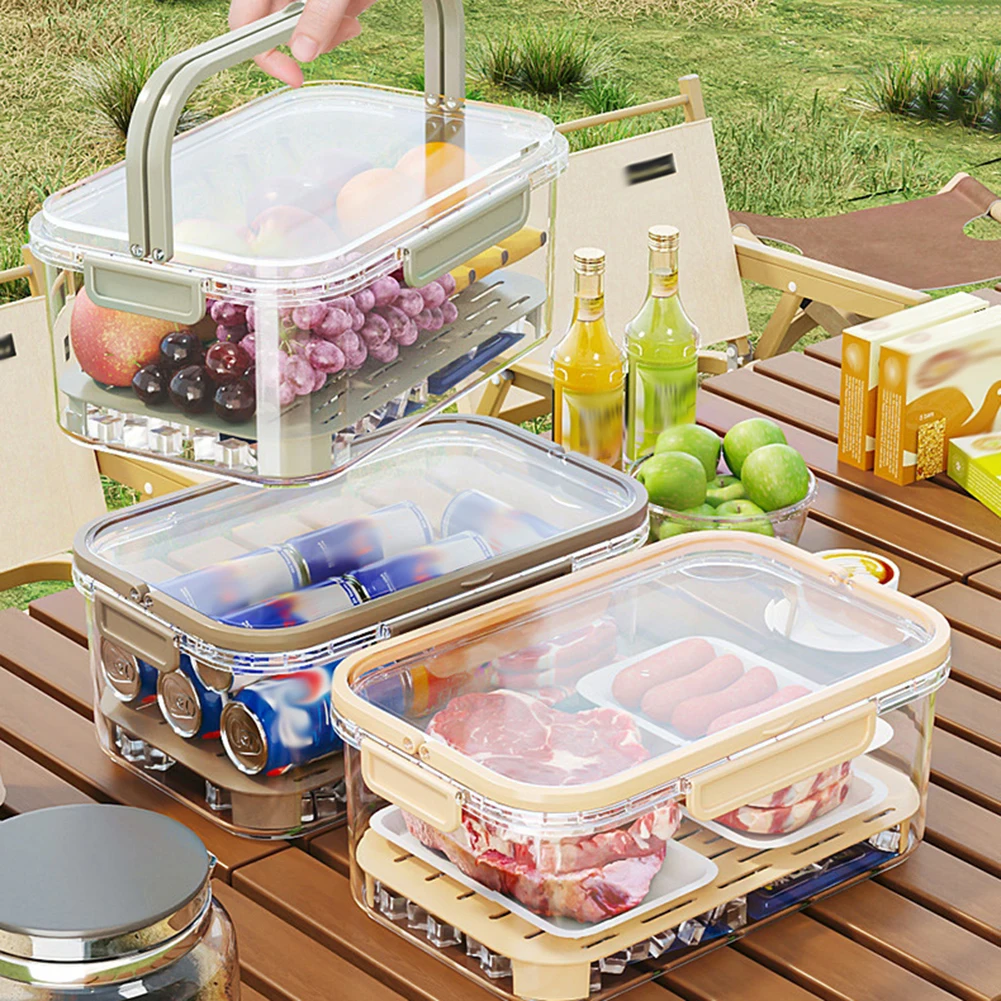 ポータブル食品保存容器 大容量 気密鮮度ボックス 排水プレー - Food Storage Square Containers のレビューと価格