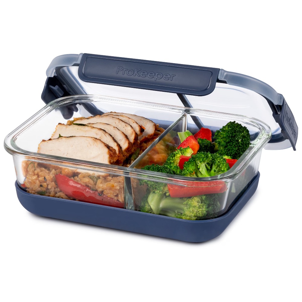プレミアムホウケイ酸ガラス製ミールプレップ容器、ランチやサラ - Food Storage Non Toxic のレビューと価格