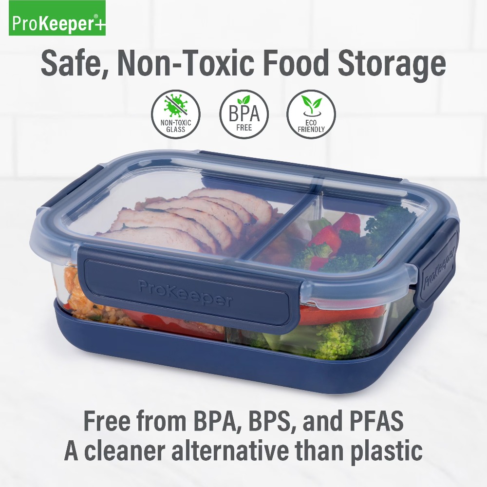 プレミアムホウケイ酸ガラス製ミールプレップ容器、ランチやサラ - Food Storage Non Toxic のレビューと価格