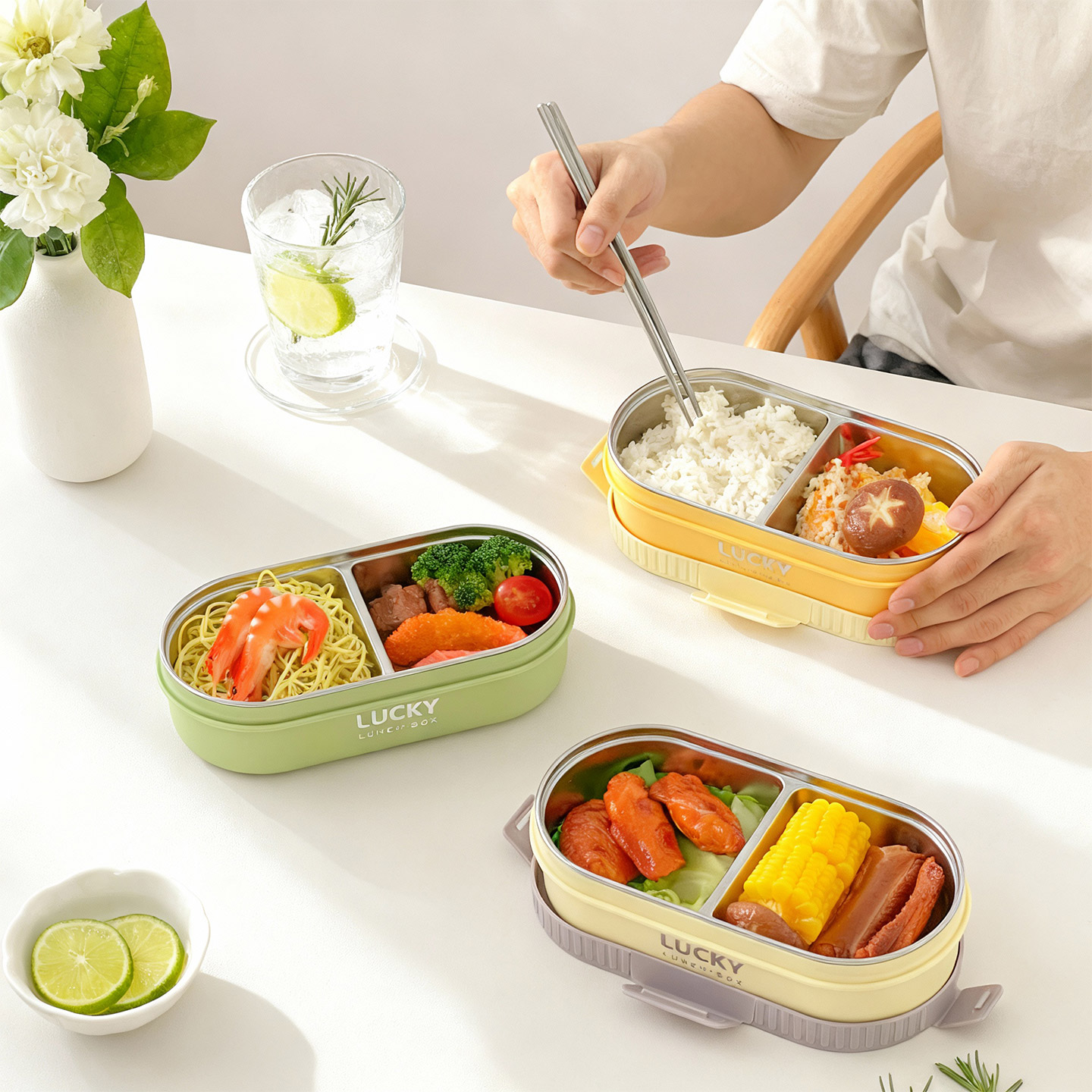 WORTHBUY 304 ステンレス鋼楕円形断熱ランチボック - Food Storage Dividers のレビューと価格