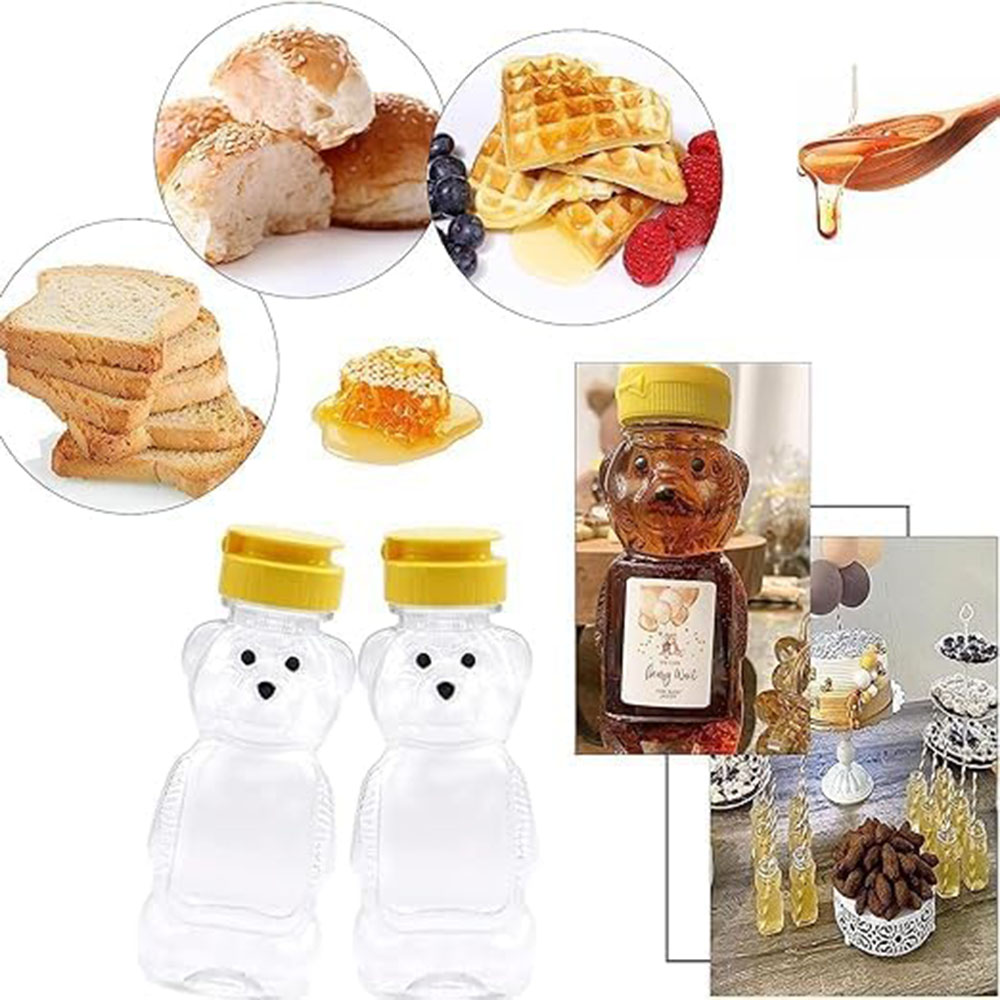 プラスチック製のクマの蜂蜜ボトルジャー2個、調味料の保管と調 - Condiment Squeeze Bottle のレビューと価格