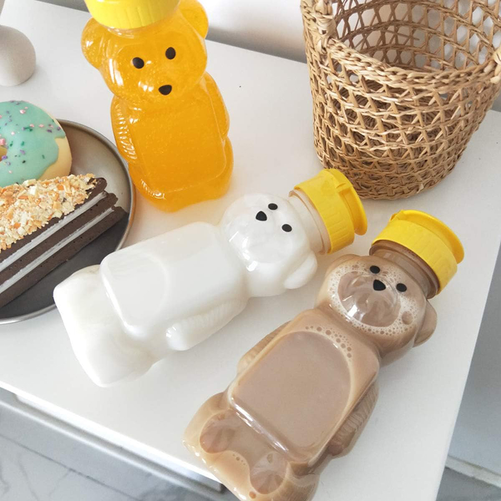 プラスチック製のクマの蜂蜜ボトルジャー2個、調味料の保管と調 - Condiment Squeeze Bottle のレビューと価格