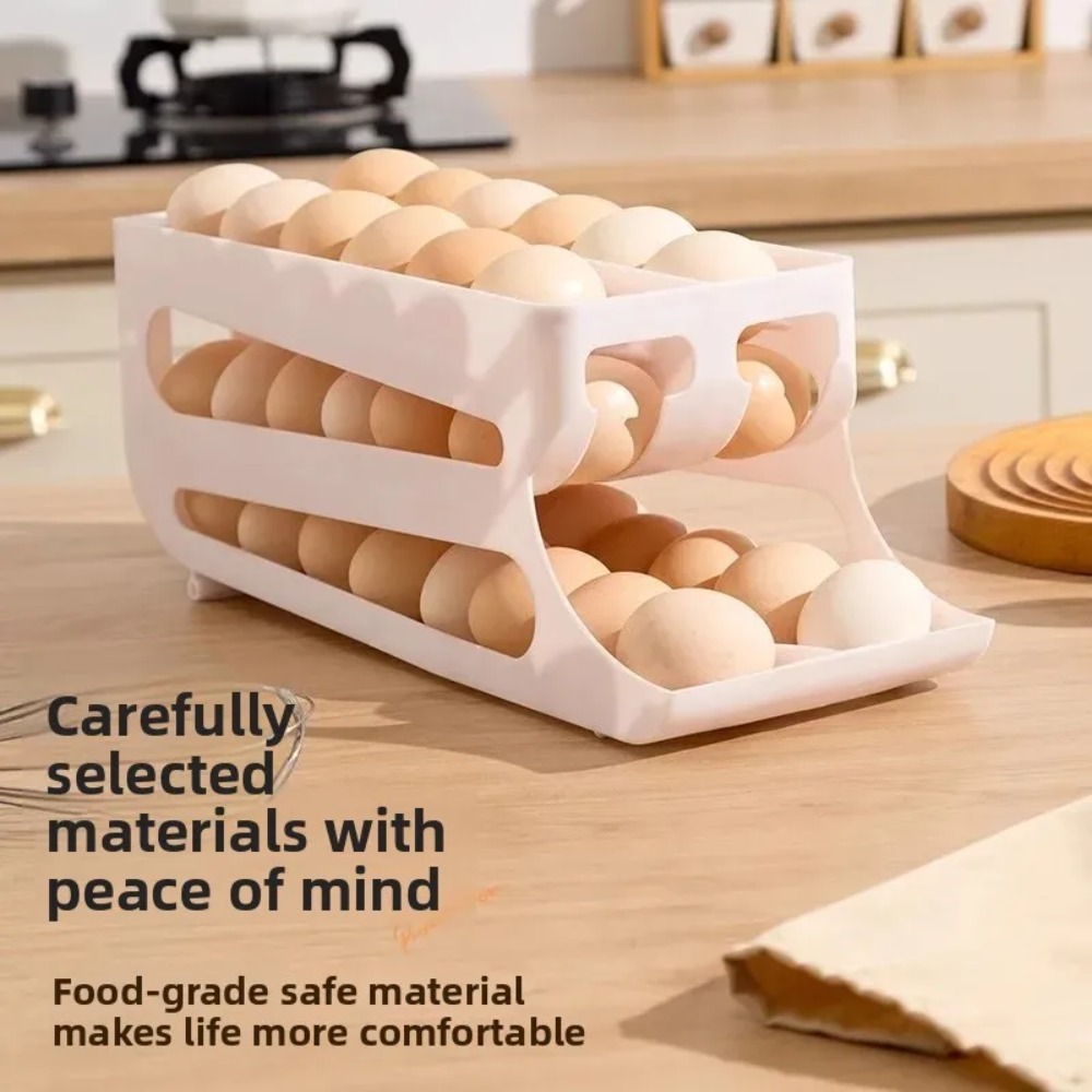 3段式黄色い卵オーガナイザー、60個の卵を収納可能、自動回転 - Food Storage Yellow のレビューと価格