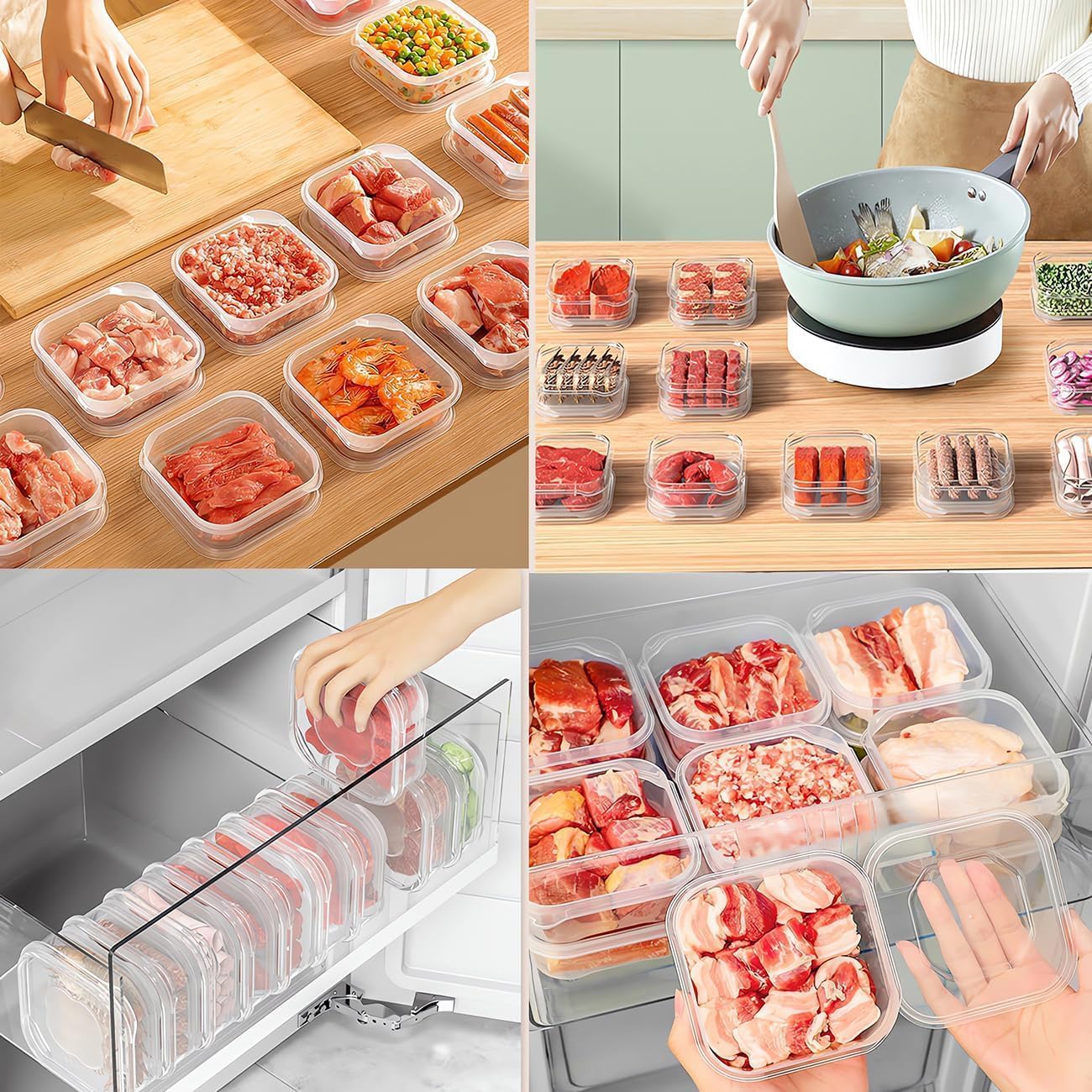 食品グレード冷凍保存ボックス気密分割プラスチック食品容器冷蔵 - Food Storage Dividers のレビューと価格