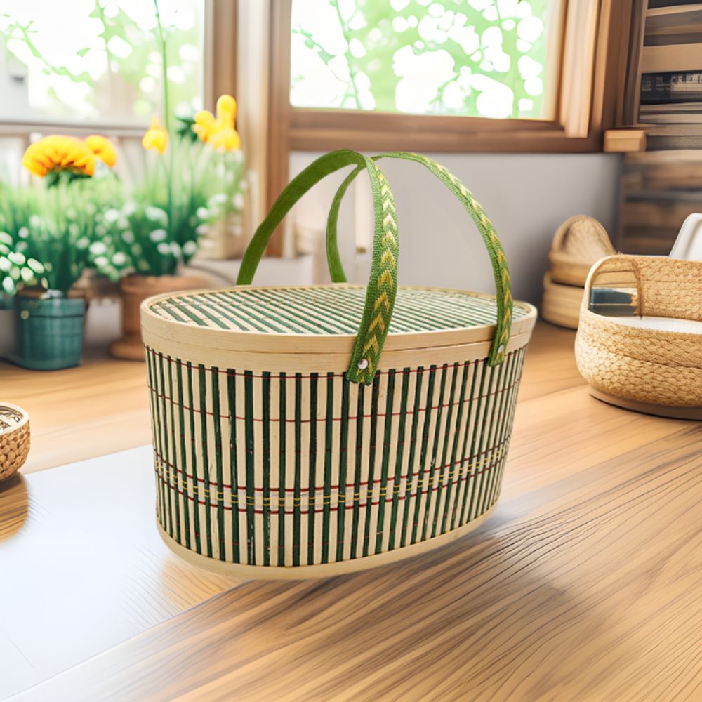 フェスティバル包装箱 ヴィンテージ竹かご 天然編みパン収納バ - Bread Box Bamboo のレビューと価格