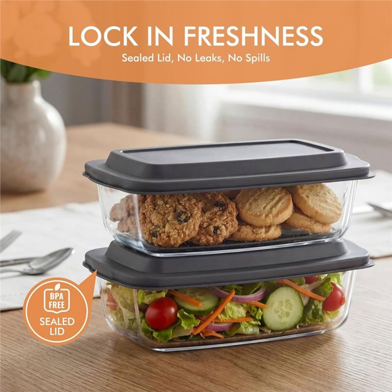 FYBL-ガラス製ローフパン、2個パック 大型 7.6カップ - Food Storage Glass Containers Large のレビューと価格
