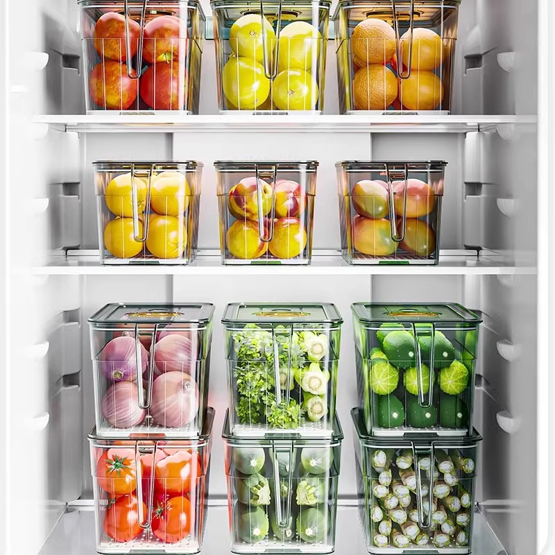 冷蔵庫整理収納ボックス、卵、果物、野菜、食品グレードの収納小 - Food Storage Square Containers のレビューと価格