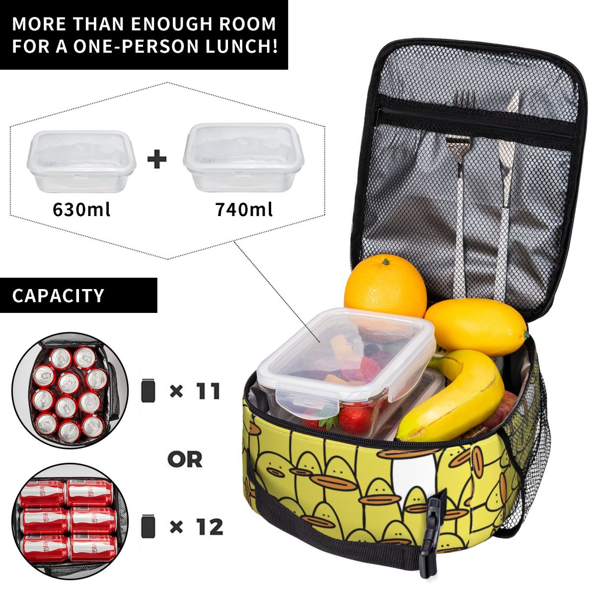 イエロー クラシック ラバーダック ゴシック 断熱ランチトー - Food Storage Yellow のレビューと価格