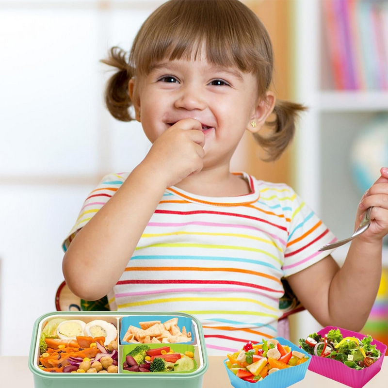 8 個のシリコンランチボックスディバイダー子供用キッズスクー - Food Storage Dividers のレビューと価格