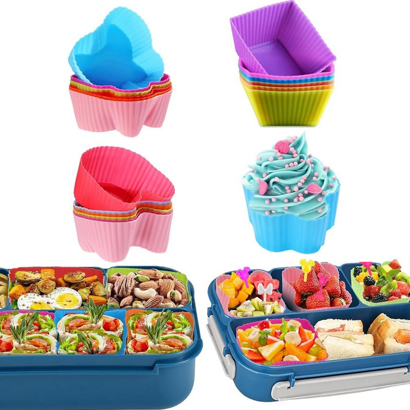 8 個のシリコンランチボックスディバイダー子供用キッズスクー - Food Storage Dividers のレビューと価格
