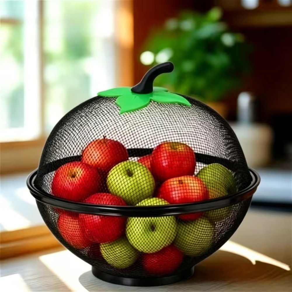 メッシュカバー付き金属製フルーツバスケット、お手入れ簡単、耐 - Food Storage Net のレビューと価格