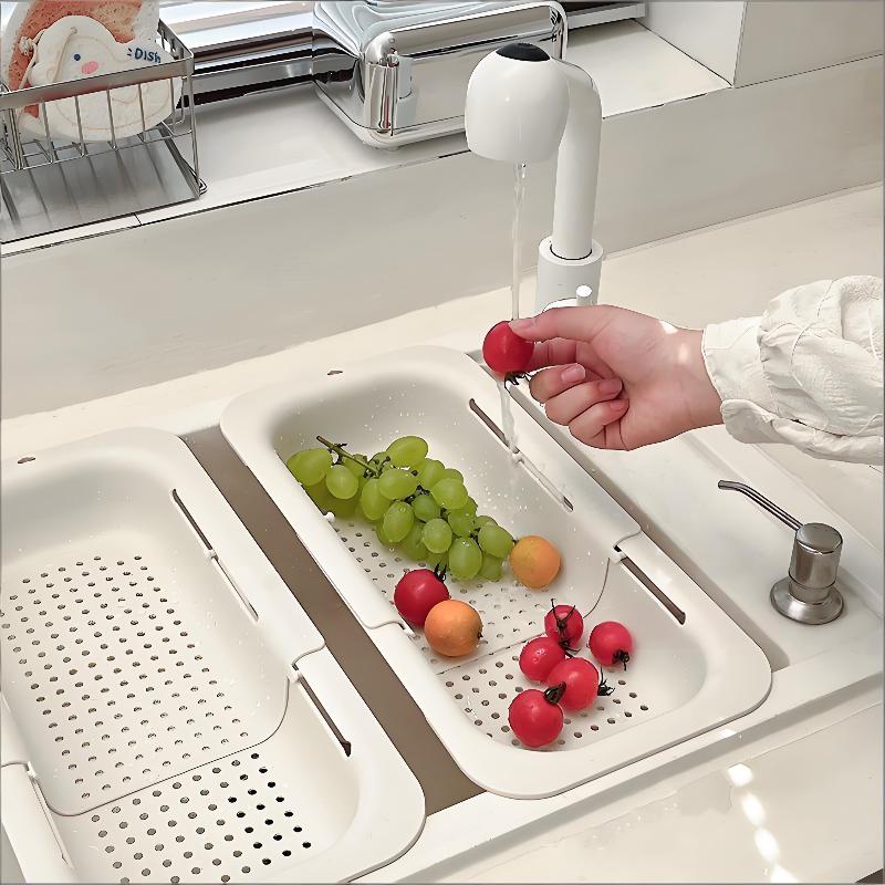 伸縮式排水バスケット、軽量シンク収納バスケット、非毒性プラス - Food Storage Non Toxic のレビューと価格