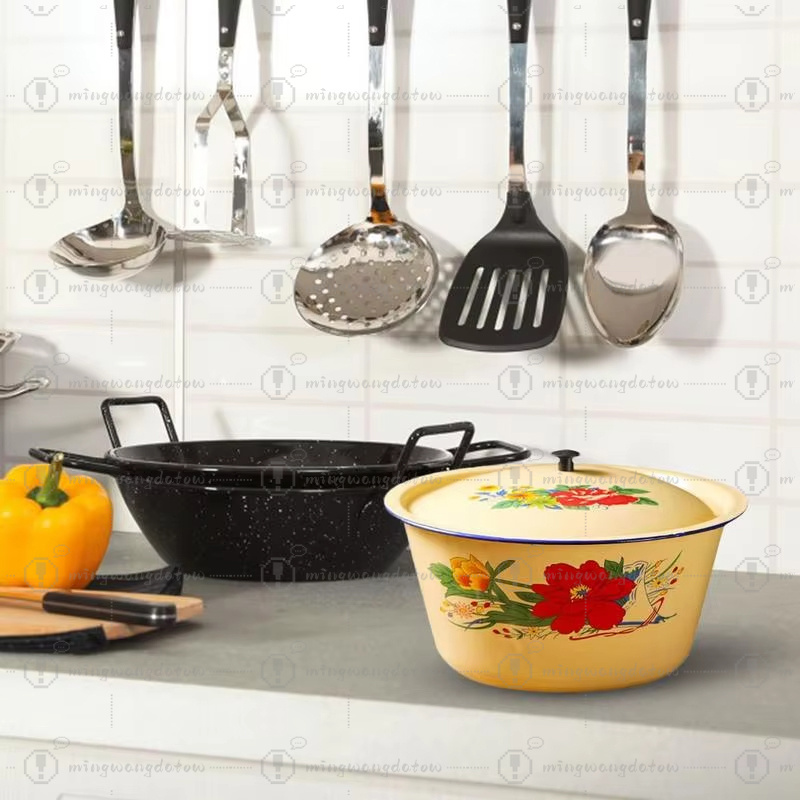 食品保存容器 エナメル製ボウル クラシック ヴィンテージ エ - Food Storage Yellow のレビューと価格