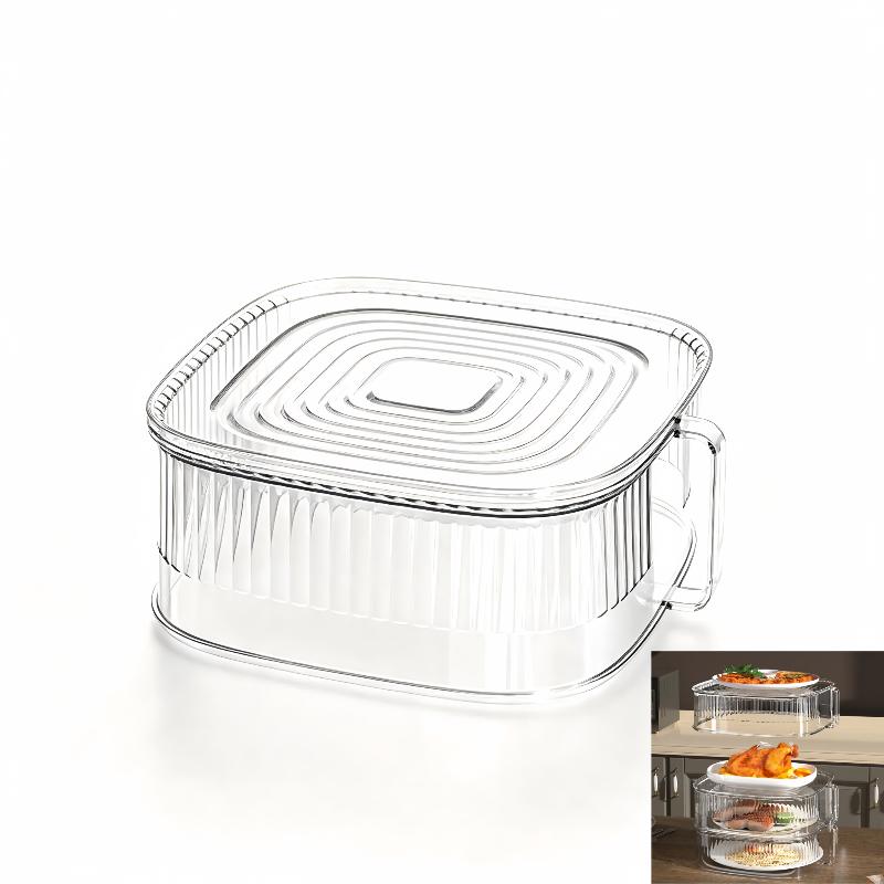 積み重ね可能な透明耐熱性非毒性食品カバー防塵収納ラック残り物 - Food Storage Non Toxic のレビューと価格