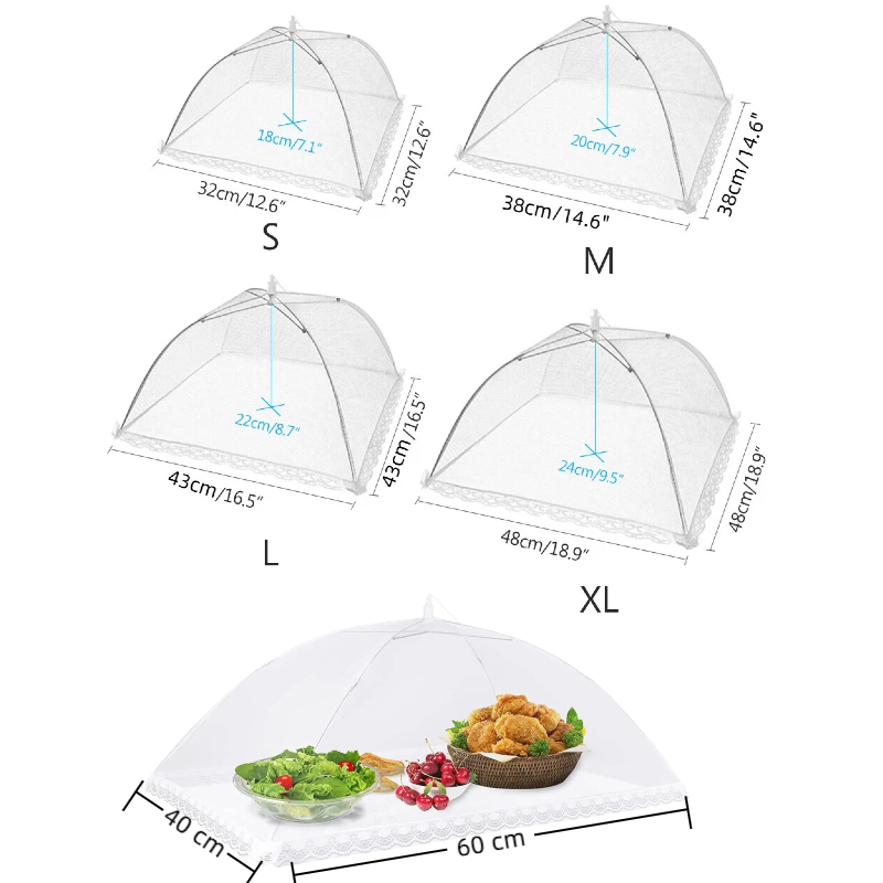 大型ポップアップ式ホワイトメッシュフードカバーテント - 折 - Food Storage Net のレビューと価格