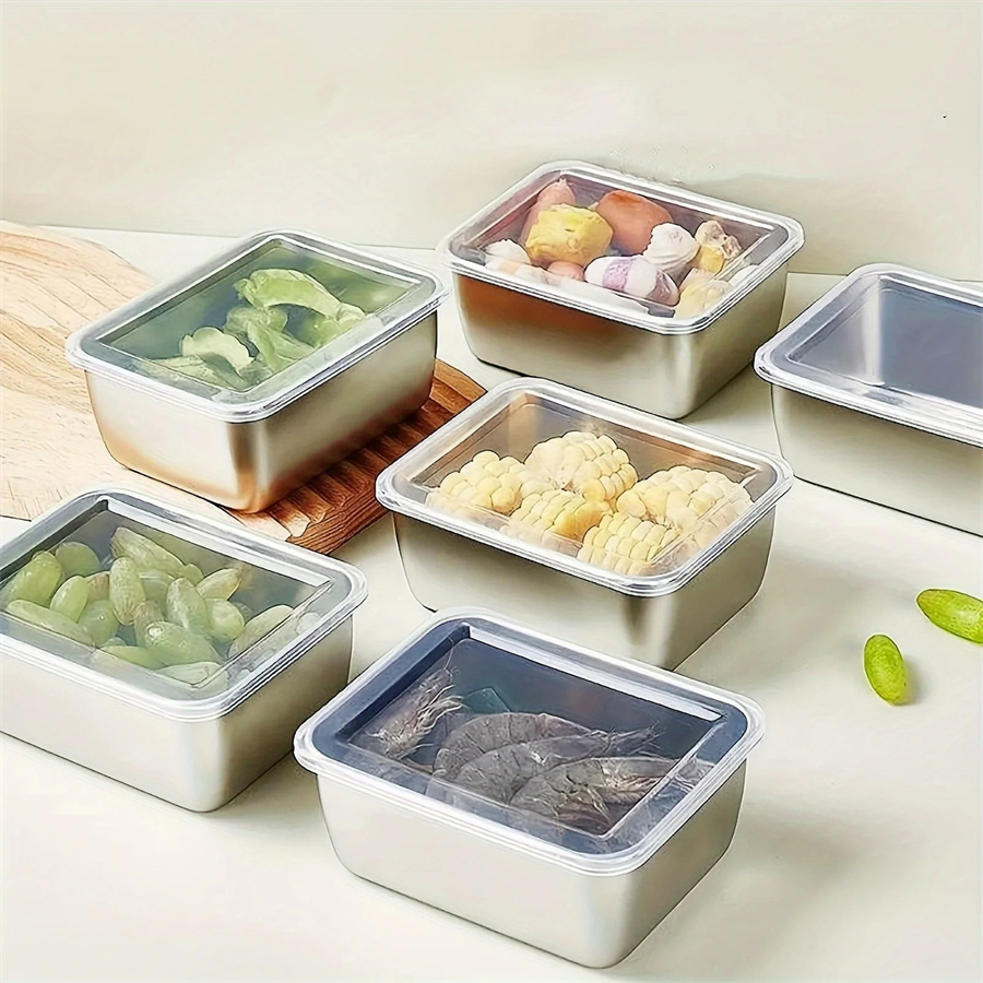 1/3/5 個ステンレス鋼食品収納ボックス鮮度保持ボックス蓋 - Food Storage Square Containers のレビューと価格