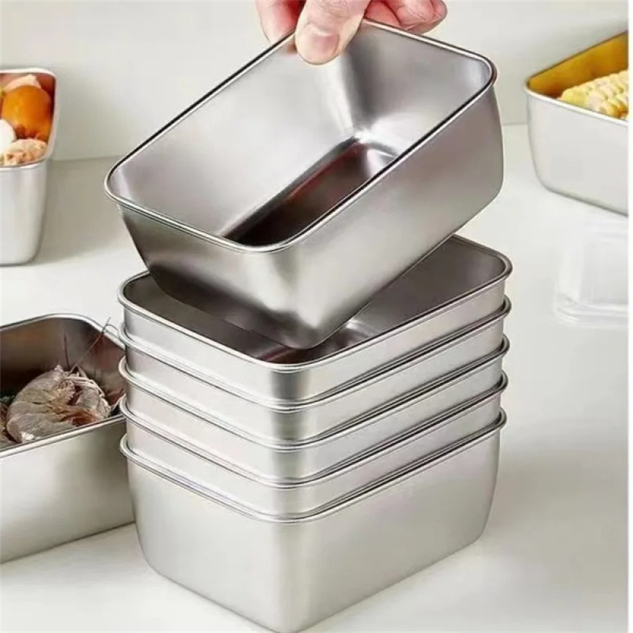 1/3/5 個ステンレス鋼食品収納ボックス鮮度保持ボックス蓋 - Food Storage Square Containers のレビューと価格