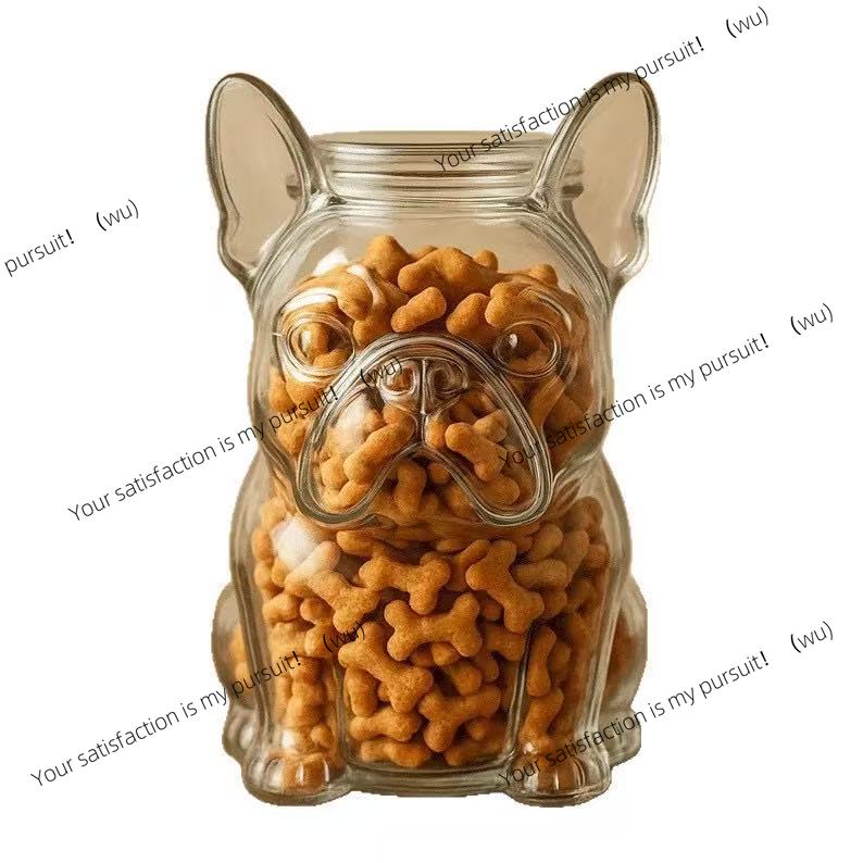 犬用ハンドリングコンテナ ブルドッグ型ガラス製ドッグスナック - Food Storage Glass Containers Large のレビューと価格