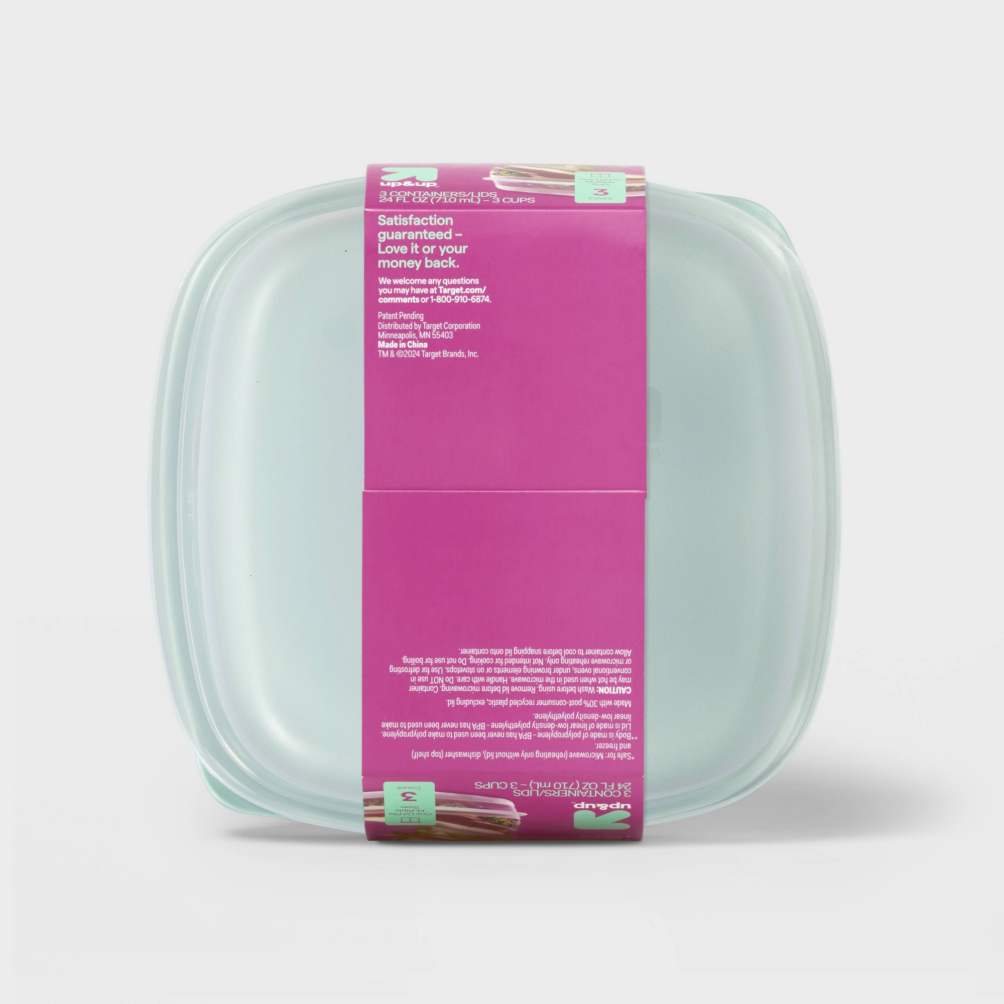 3立方インチの正方形食品保存容器、スナップ蓋付き、キッチン整 - Food Storage Square Containers のレビューと価格