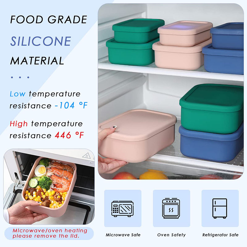漏れ防止弁当箱 再利用可能 BPAフリー 食事準備容器 食品 - Food Storage Silicone のレビューと価格