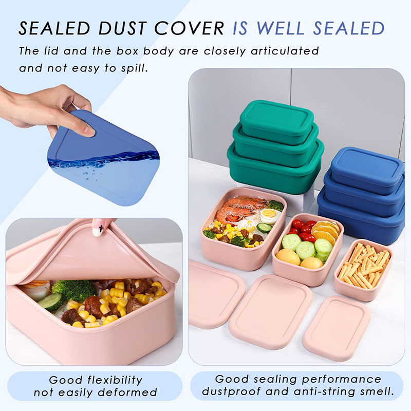 漏れ防止弁当箱 再利用可能 BPAフリー 食事準備容器 食品 - Food Storage Silicone のレビューと価格